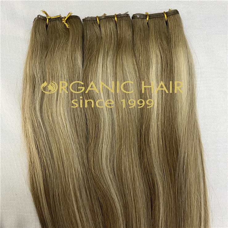 Custom balayage human remy hair weft extensions wholesale H5